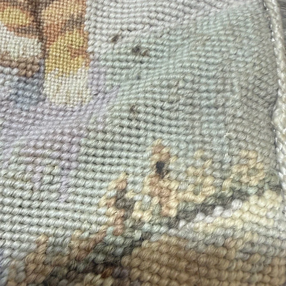 Vintage 1992 Ruane Manning Peking Handicrafts Cat Needlepoint Pillow Cover